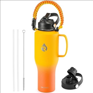 Insulated Water Bottle 40oz (Cold for 48 Hrs), Stainless Steel Water Bottle with Handle & Straw Lid